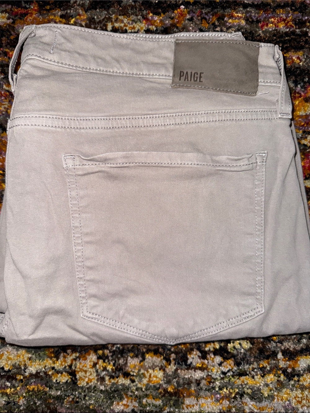 PAIGE Greige Slim Straight Federal Jeans 33x30